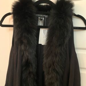 Black vest with fur trim